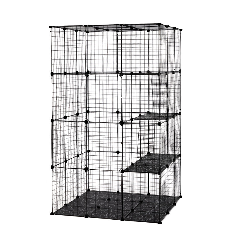 Cage à chat à 3 niveaux