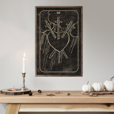 «The Three Of Swords», reproduction de carte de tarot