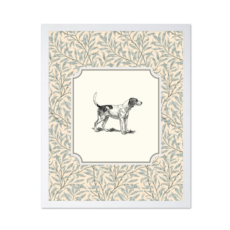 Foxhound Dog, Affiche, H 12 po x l 16 po, Encadrement blanc