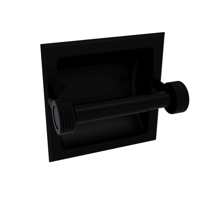 Porte-papier hygiénique encastré groovy accents Continental, Noir mat