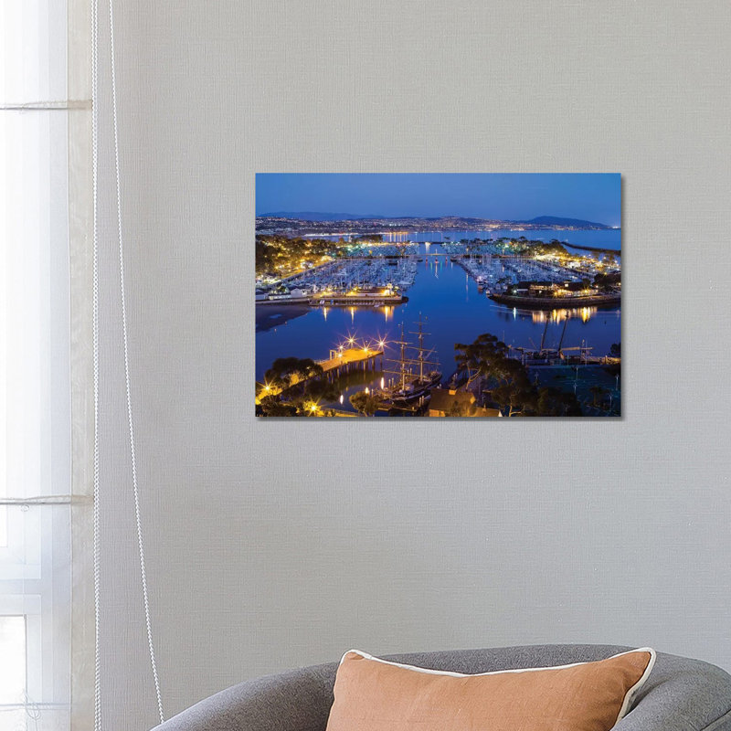 Elevated View of Dana Point Harbor, Orange County, California, USA 1 Piece Wrapped Canvas Wall Art