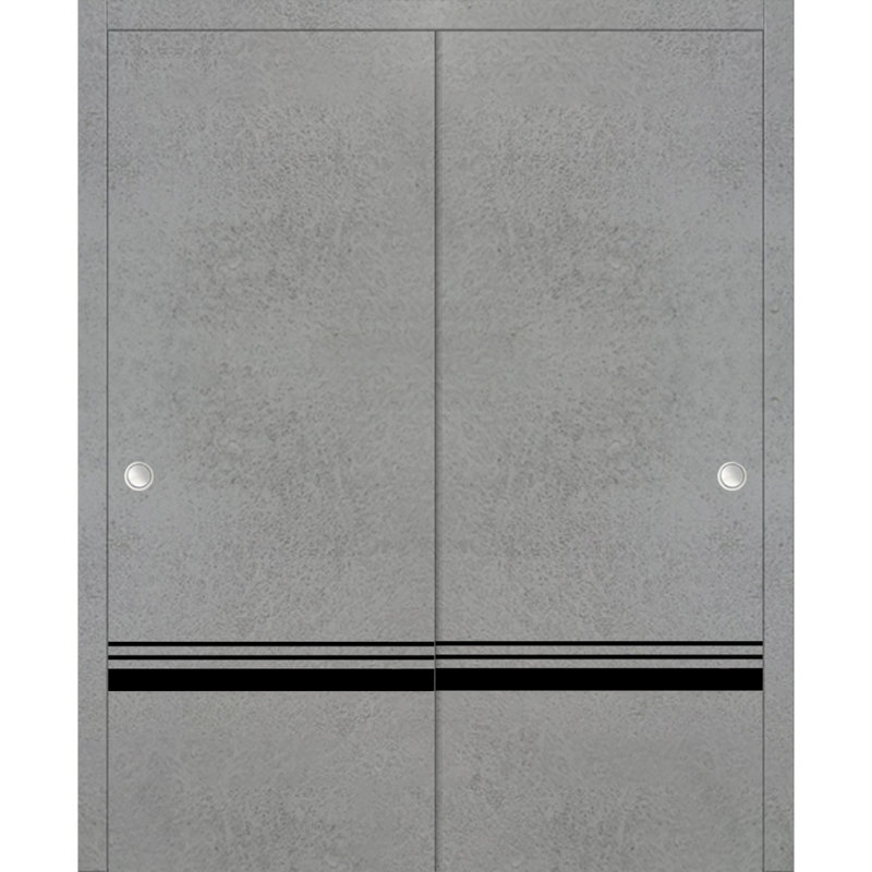 Portes de placard coulissantes en bois massif massif, Béton, 48 po x 84 po