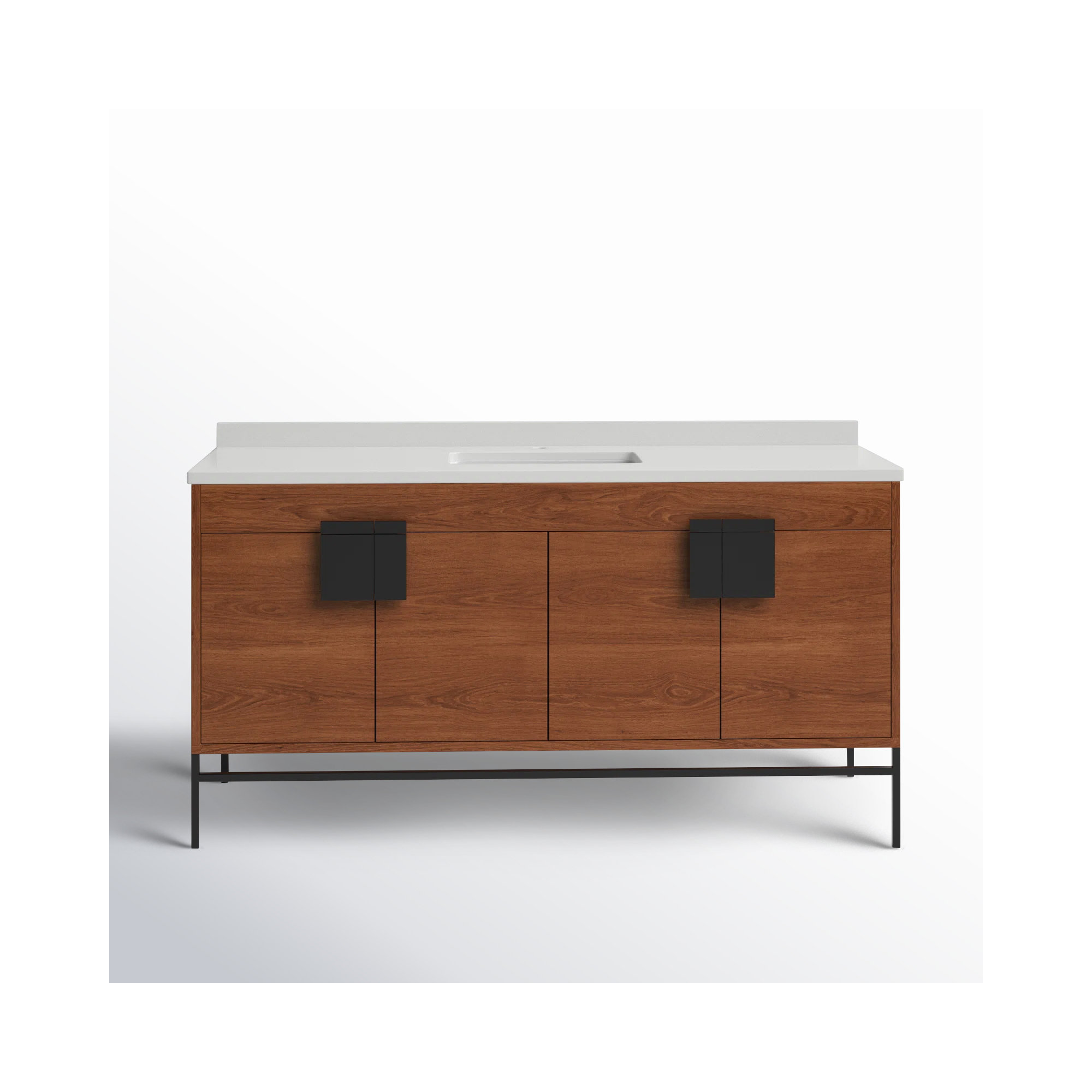 Maisie 60'' Single Bathroom Vanity, Black, Walnut