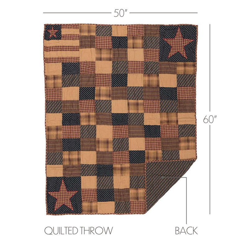 Patriotic Patch Quilted Throw Blanket