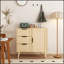 Commode moderne en bois de rotin avec tiroirs spacieux et tablette réglable pour un rangement polyvalent dans n'importe quelle pièce