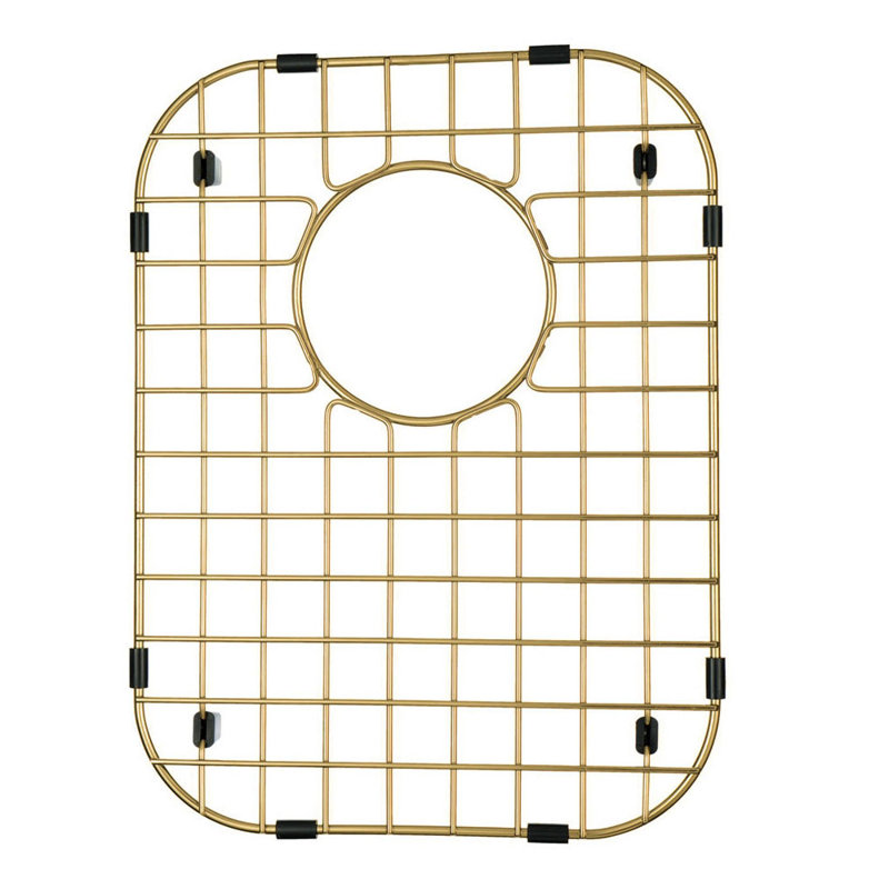 Starstar Sinks Protector Matte Gold 304 Stainless Steel Kitchen Sink Bottom Grid, Rack (11-1/4 L X 14-1/2 W)