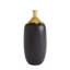 Dipped Golden Crackle/Black Cylinder Vase-Lg