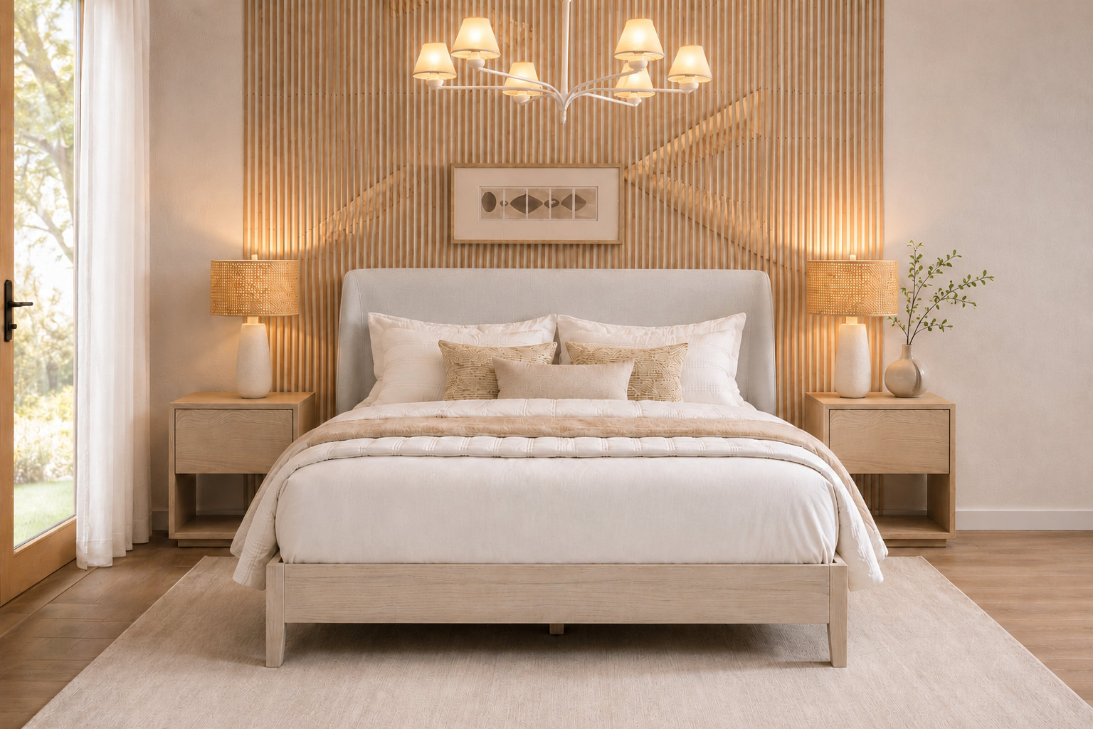 Cloey Upholstered Bed, Taupe, Queen