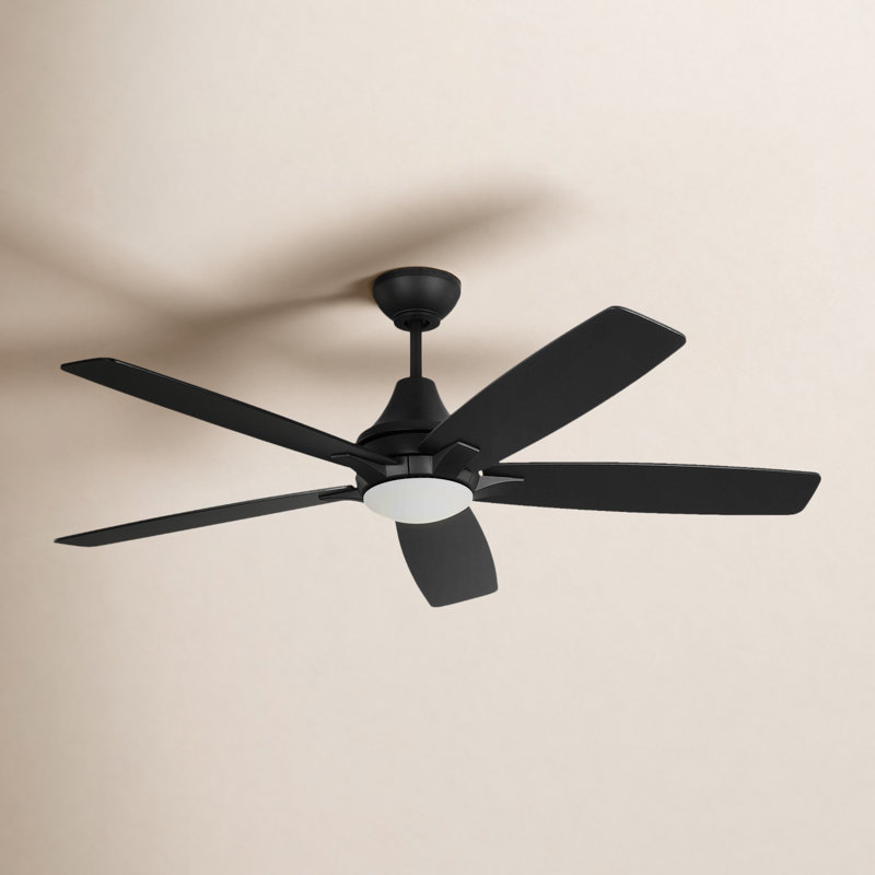 Melva 52'' Ceiling Fan with LED Lights, Midnight Black