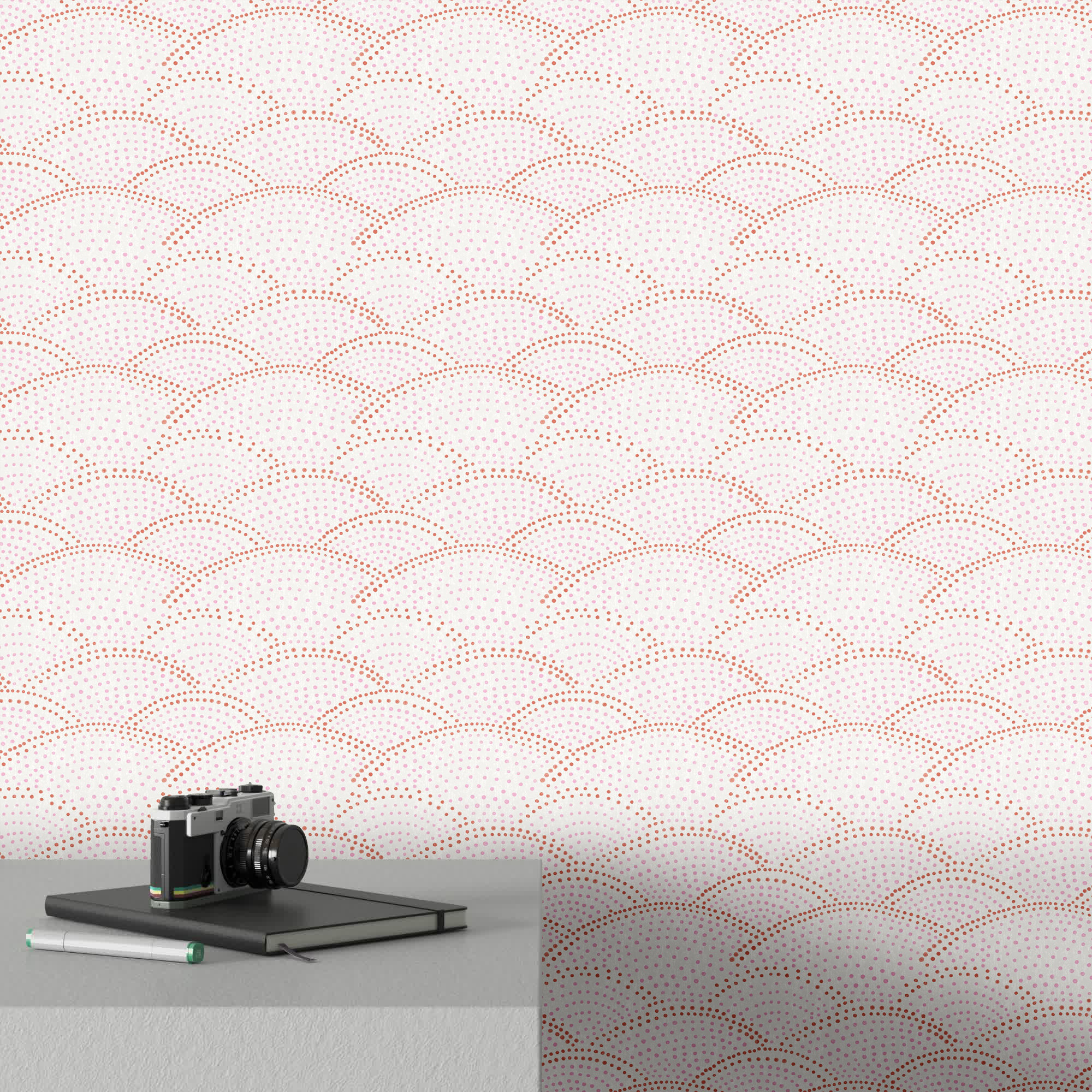 Degraw Scallop 33' L x 20.5" W Wallpaper Roll, Pink