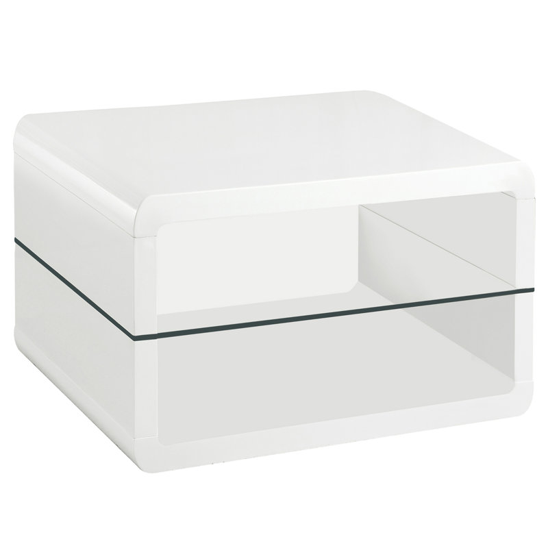 High Gloss 1-Shelf Rectangular Side End Table
