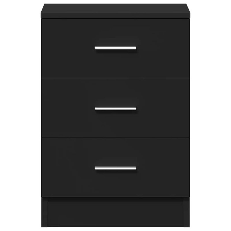 38cm W Manufactured Wood Bedside Table, Black, Set of 1