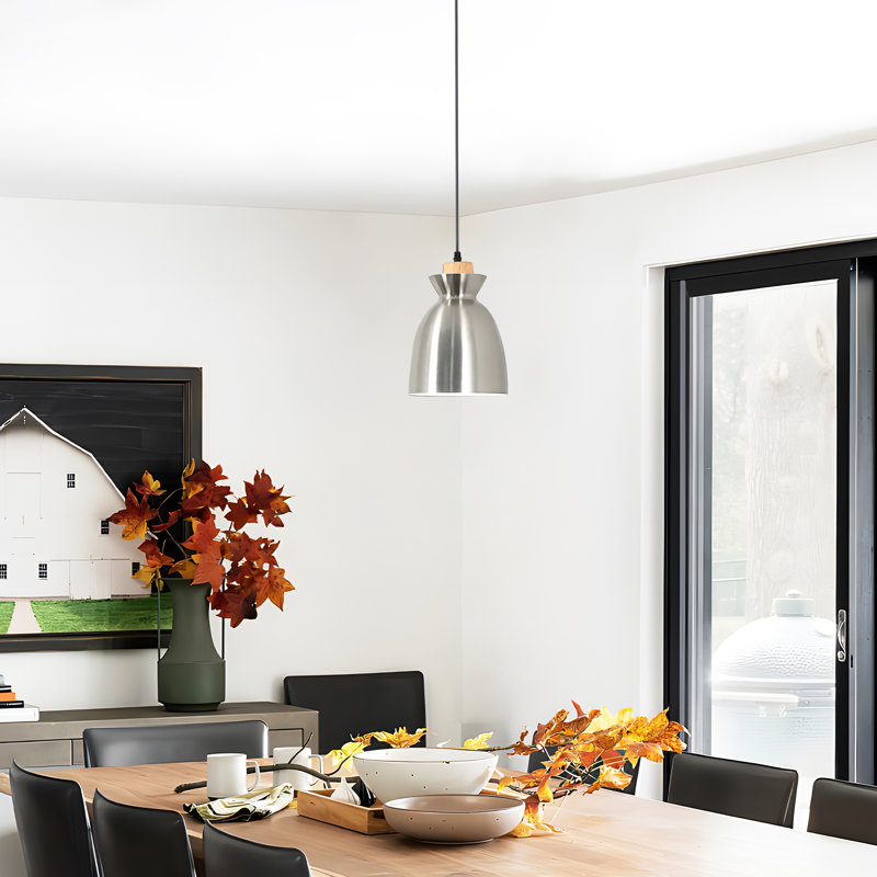 Gilbahar 1-Light Single Modern Nickel Kitchen Lighting Pendant
