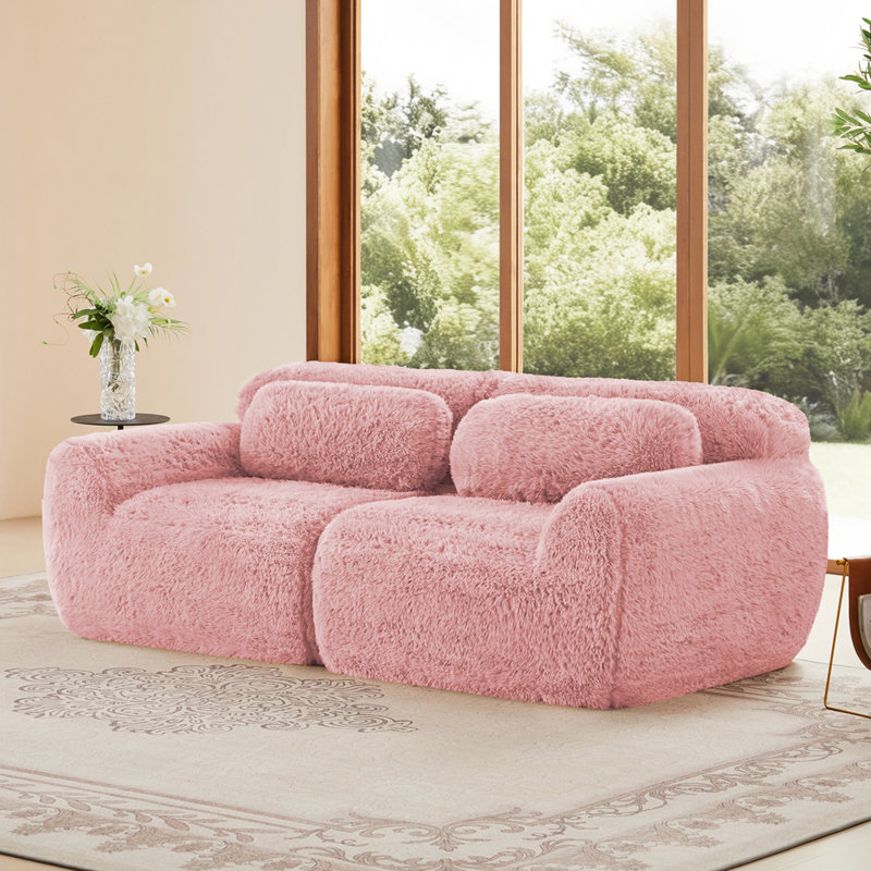 Canapé modulaire à 2 places pour canapé modulaire, conception antidérapante en tissu moelleux et moelleux, éponge haute densité 32D, sans assemblage ergonomique