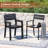 Rectangular Outdoor Dining Set wth 63" Metal Dining Table and 6 Armrest Dining Chairs-1097729165