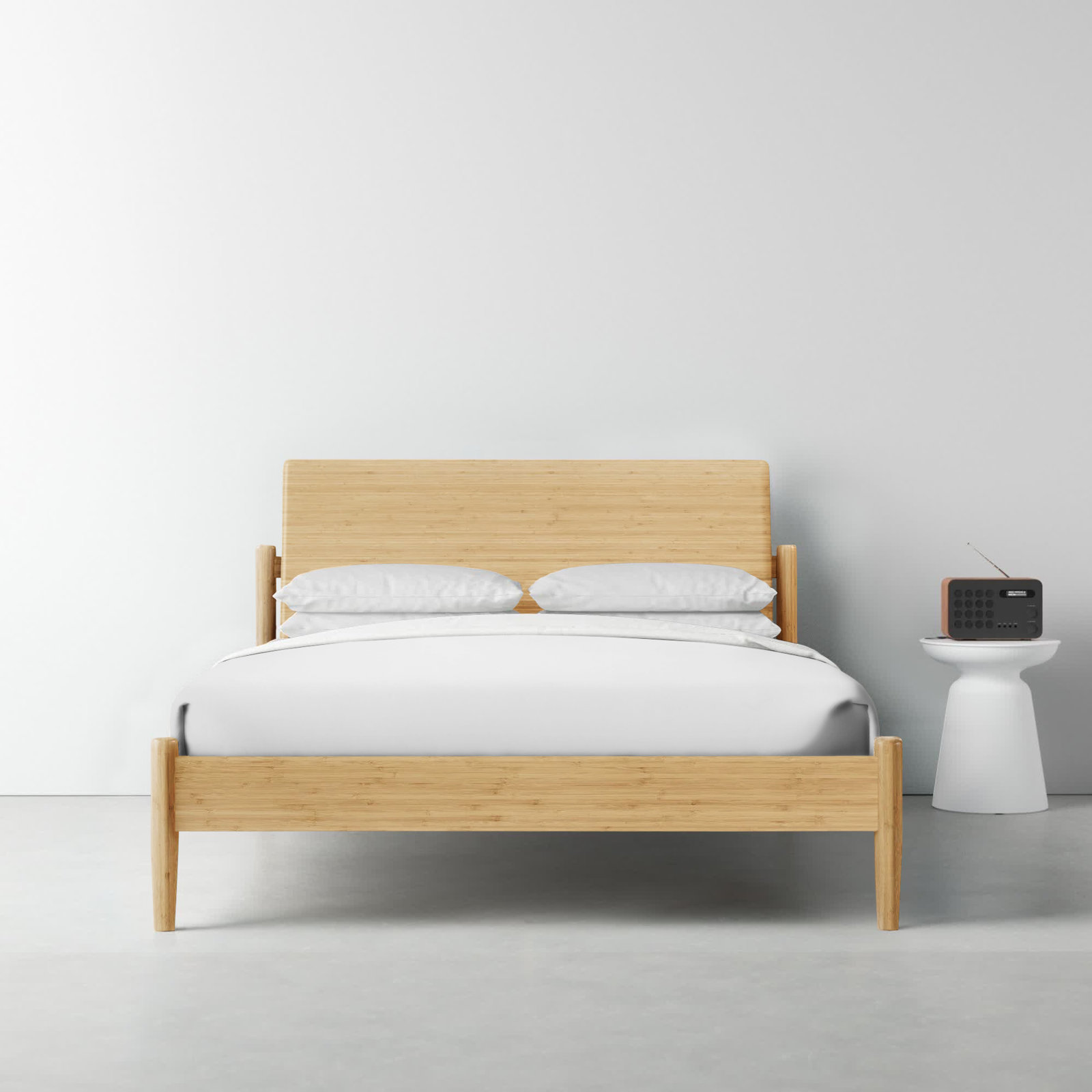 Benji Solid Wood Bed, Queen, Wheat