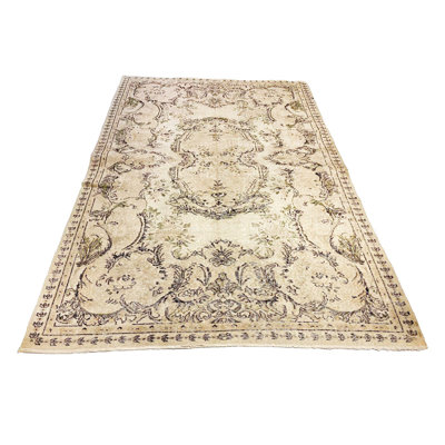 5x7 Beige and Brown Turkish Overdyed Rug