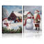 Santa Claus Red Barn Farmhouse Prints 30x40cm