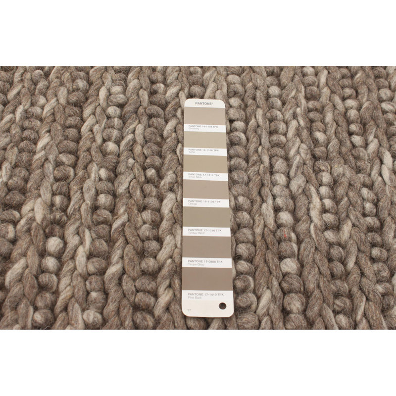 Tapis brun en laine tressé à la main Densel