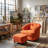 Swivel Barrel Accent Chair With Ottoman Bouclé Upholstery Modern Lounge Set-33545635
