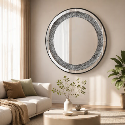 Miroir rond en cristal 33,46 "(85cm)