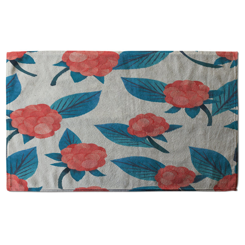 Cotton Floral Waffle Tea Towel Kitchen Towel