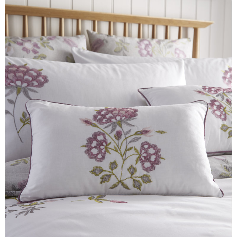 Casmalia Lavender Embroidered Reversible Duvet Cover Set, Super King Duvet Cover + 2 Standard Pillowcases