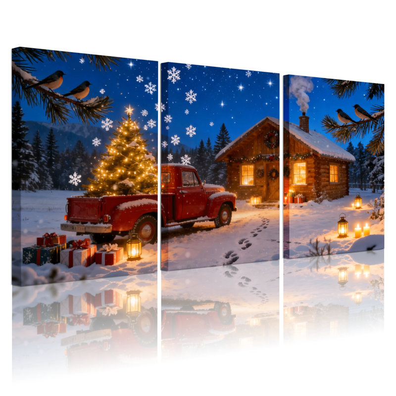 Ensemble de 3 impressions sur toile, cadeaux de Noël