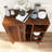 31.5" Wood Mid Century Modern Rattan Sideboard With Adjustable Shelf