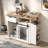 Modern Mobile Kitchen Island With A Drawer, A Cabinet With Sliding Doors, An Open Shelf, And Side Shelves And Drop Leaf