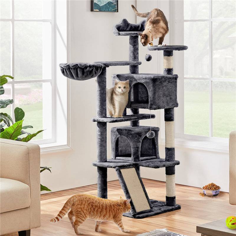 146cm H Cat Tree, Dark Gray