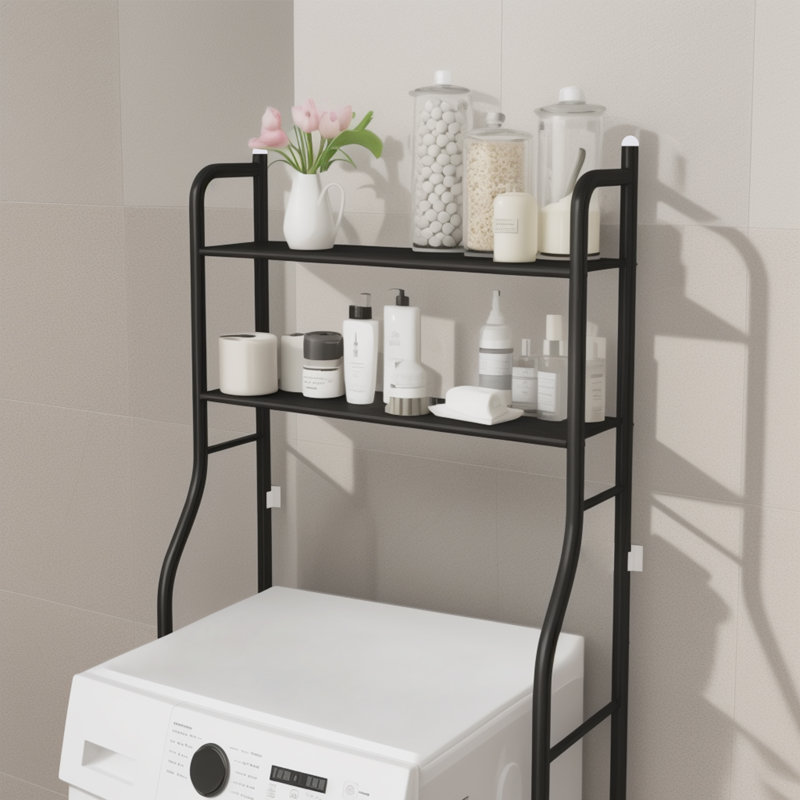 Shamariah Iron Freestanding Over The Toilet Storage, Black