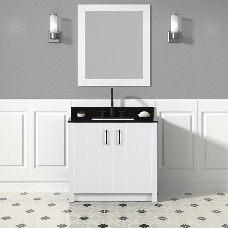 Ensemble de meuble-lavabo simple 36 po Cora, Noir