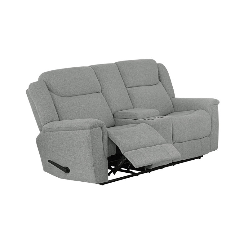 Causeuse double inclinable avec console, gris, Loveseat