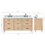 ARIEL Monroe 73 Double Sink Bathroom Vanity with Italian Carrara Marble Top-1839752551