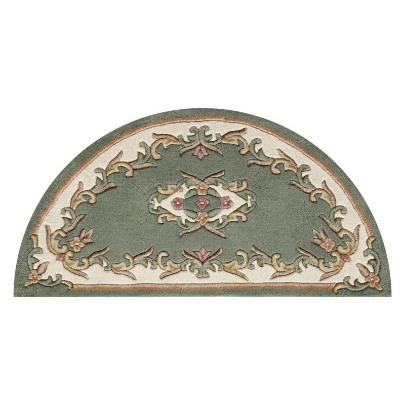 Hounslow Oriental Wool Hand Tufted Area Rug, Semi Circle 69 x 138cm