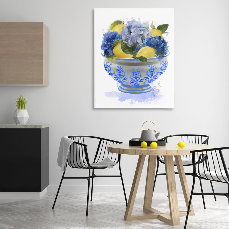 Hydrangea & Lemon Bowl Canvas, design par Matthew Piotrowicz, H 48 po x l 36 po