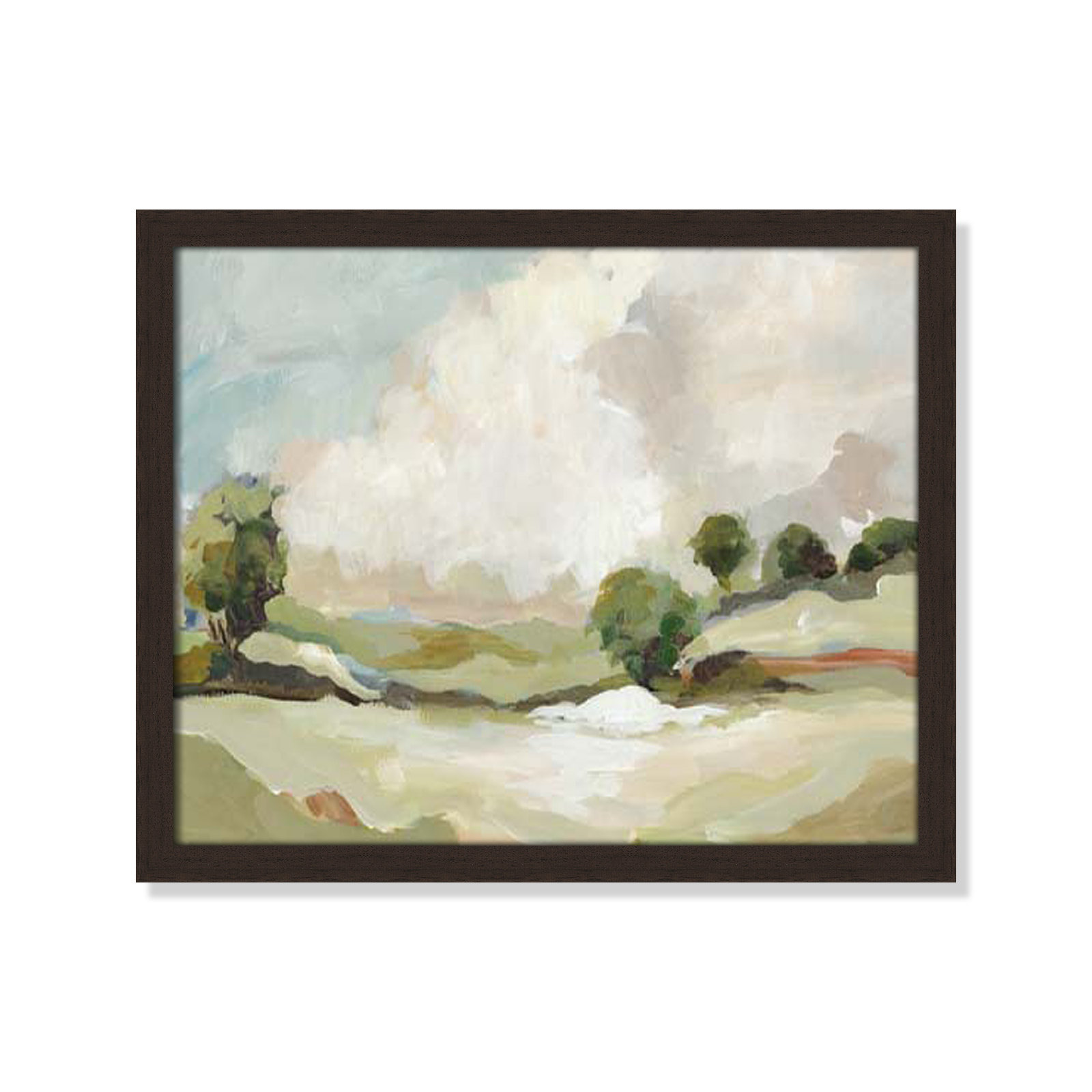 Pastoral Land by Allison Pearce, 16" H x 19" W x 1.25" D, Walnut