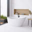 67 po X 28,7 po Baignoire de trempage avec drain réversible en blanc brillant / chrome