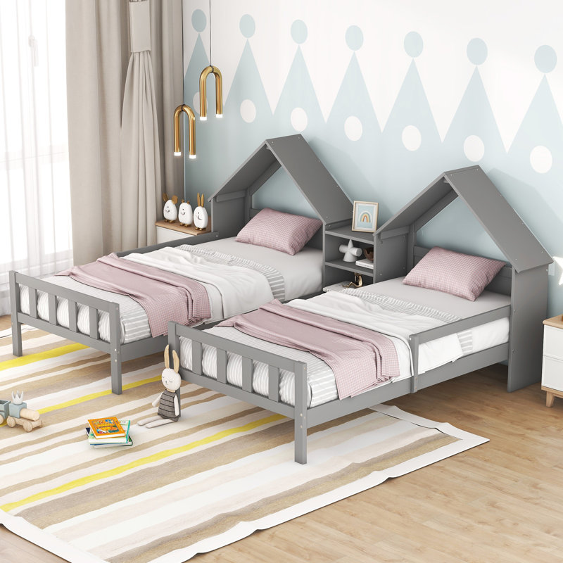 Lits plateforme simple, Gris
