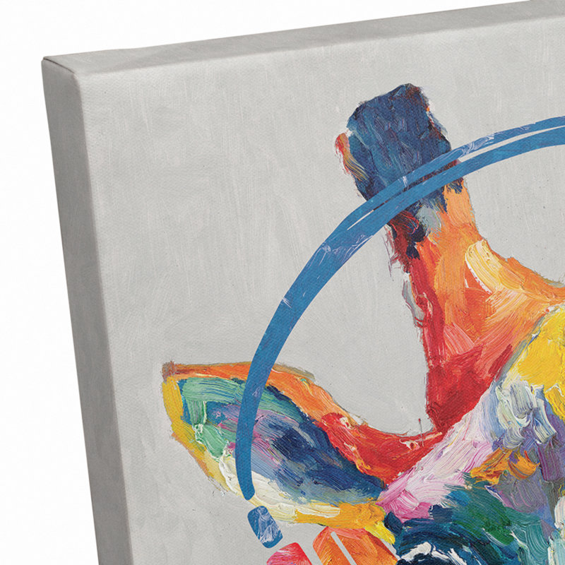 Art sur toile, girafe musicale Aramis, H 20 po x l 16 po x P 1,25 po