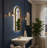 24" X 35" Lumina Retro Scalloped Arch Mirror, Gold Wavy PU Frame With Smart LED Light, Dimmable Wall Decor
