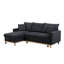 Canapé-lit modulaire réversible gris foncé avec méridienne de rangement et 2 coussins décoratifs et profondeur d'assise de 21 po