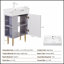 Meuble-lavabo à tablettes ouvertes avec lavabo en céramique et porte à fermeture douce, armoire de rangement pour vestiaire, assemblage requis, idéal pour les salles de bain modernes