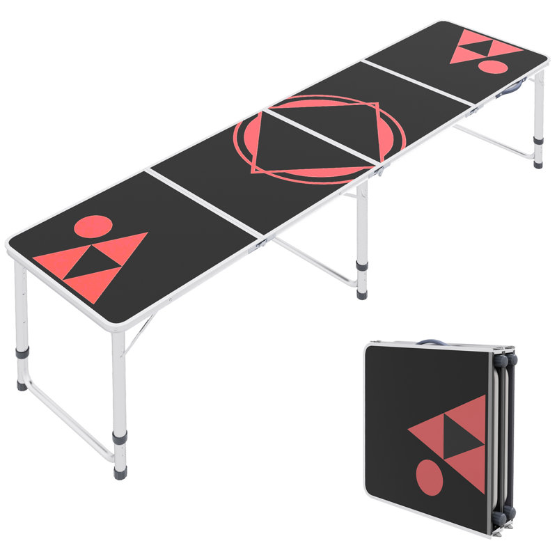 94.5'' Black and Red Aluminum Folding Camping Table
