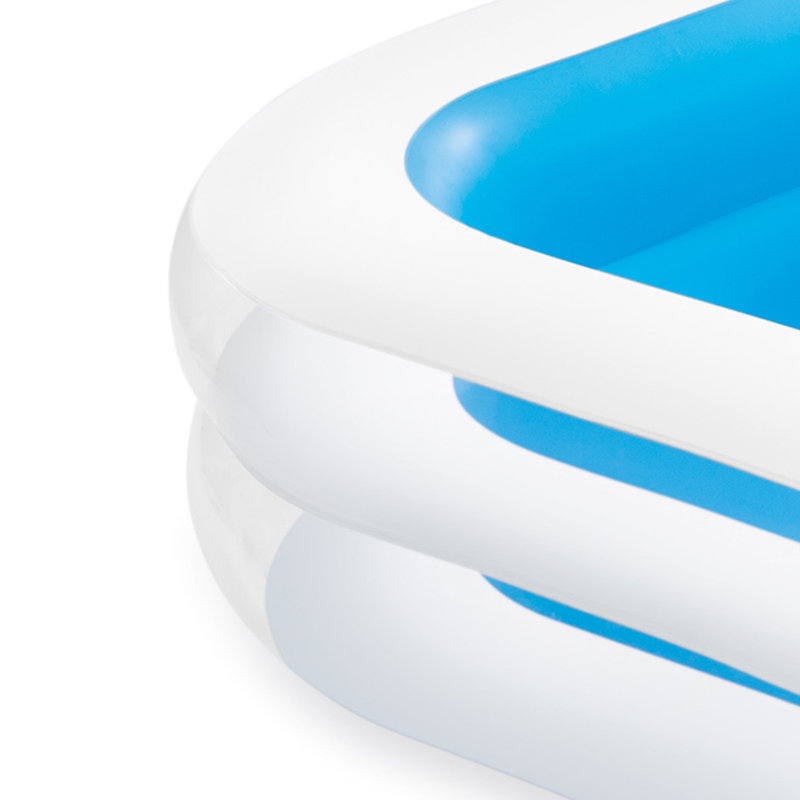Intex Inflatable Swim Center Family Pool for 2-3 Kids, 8.6' L x 5.75' W x 22" H, Blue/White
