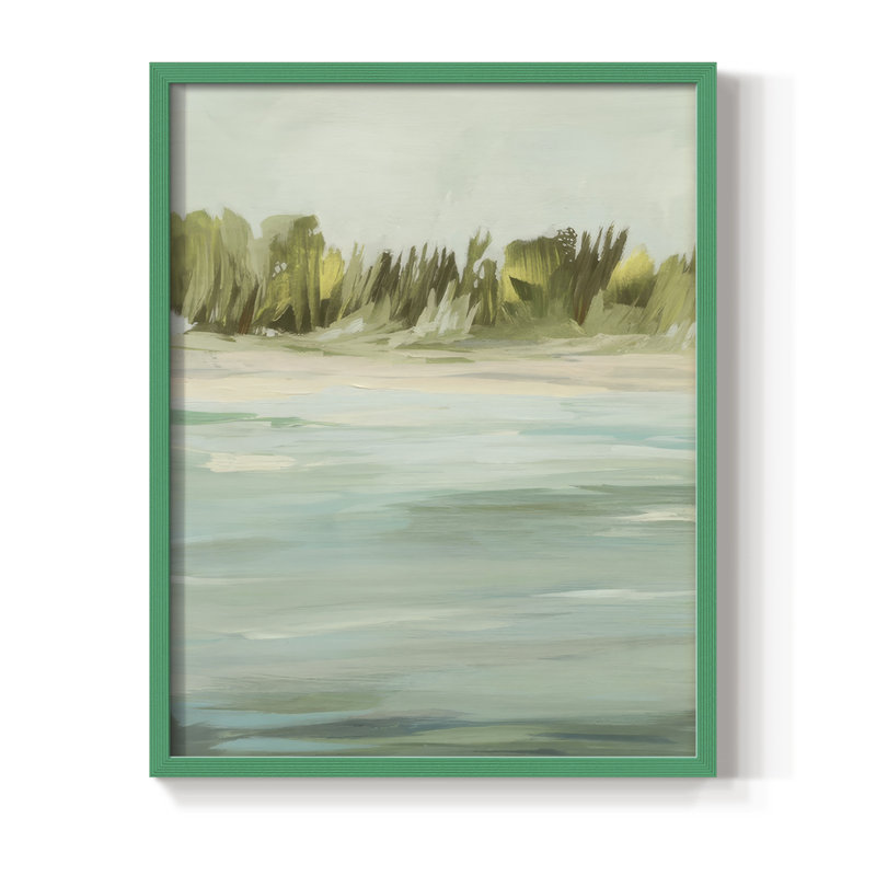 «Offshore Horizon I», reproduction encadrée - bois massif, Vert, H 15 po x l 12 po
