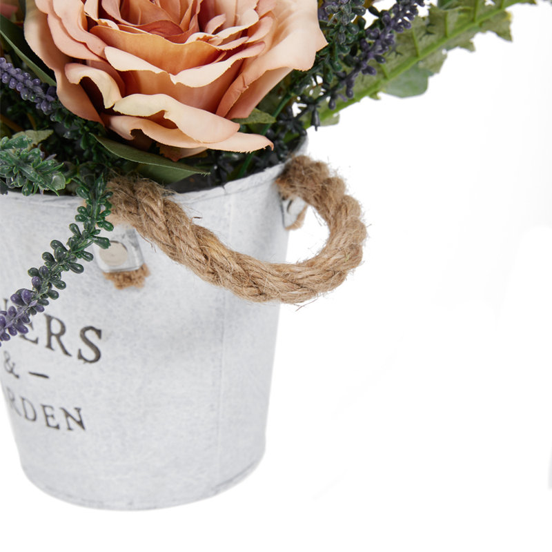 Rose Arrangement in Planter, Orange