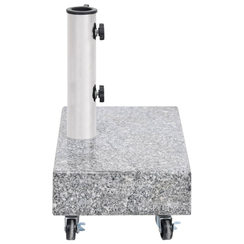 Gray Granite Wheeled Umbrella Base with Stainless Steel Tube