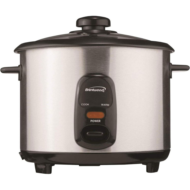 Brentwood 10-cup Non-stick Rice Cooker – Silver, Automatic Rice Maker With Keep Warm Function